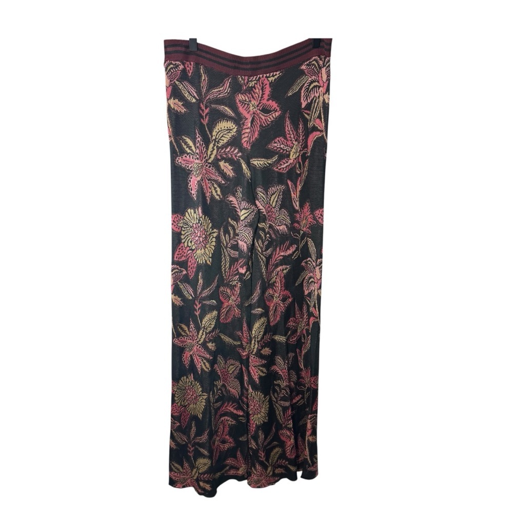 Scotch & Soda Bamboo Beach Floral-Jacquard Wide-Leg Pants Size XL - Picture 2 of 14